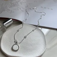 Designer 925 Silber Halskette Buchstaben Anhänger Halsketten Für Frauen Männer Einfache Stil Schmuck Geschenkpaket 140mld