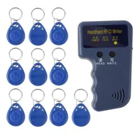 Lector de tarjetas de control de acceso Handheld Handheld de 125 kHz RFID ID de ID de ID DUPLICADOR RECHABLE EM4305 Etiquetas Keyfobs Tarjetas de teclas247o