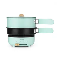 220V قابلة للطي كهربائية متعددة المهرج Mini Portable Protable Pott Double Layer Cooking Pot for Travel Hosehold Rice Cooker1243R