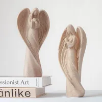 Decoratieve objecten Figurines Vilead 21cm hars bidden engel beeldhouwkunst beeldje