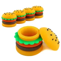 Słoiki Sublimacji Nowość 1 Sztuk Kreatywny Burger 5ml Koncentrat Silikonowy Pojemnik do przechowywania do Wax Oil Maść z okładką Dąb Box Jar