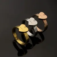 3 renk en kaliteli abartılı basit kalp aşk yüzüğü altın lüks titanyum çelik çift yüzük moda kadın tasarımcı mücevher bayan parti hediyeleri