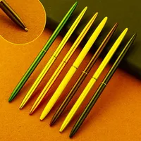 Canetas de canetas de canetas de luxo criativo fofo kawaii metal caneta adorável slim roll ball negócio para escrever presente coreano papelaryballpoint