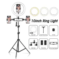10 Inch LED Ring Light Photographic Selfie Ring Lighting with Tripod For Smart Phone Youtube Makeup Video Live Studio Ring Lamp W220414