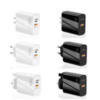 65W Gan Fast Charger Adapter for MacBook Pro Laptop UK EU US US US US TYPE C PD iPhone 13のクイックチャージャー11 iPad Huawei Xiaomi Samsung