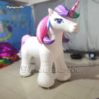 Cute White Inflatable Unicorn Cartoon Animal Balloon For Birthday Party Decoration