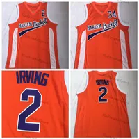 Мужчина Моув дядя Дрю Гарлем Бакерский баскетбол Джерси Кири Ирвинг 2 Большой Фелла 34 Оранжевые штурмовые рубашки S-XXL2216