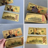 Presidente do Trump Dollar USA Banknote plástico folha de ouro plissado Bills American Geral Election Election Sovenir Cupom Fake Money Cupom FY5368