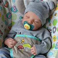 Bebekler 19 inç yeniden doğmuş kız bebek bebek silikon tam vücut bebek oyuncak uyku göz kapalı bebek hediye oyuncak çocuklar için hediyeler 220826
