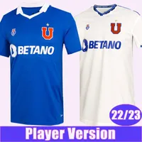 22 23 Universidad de Chili Fernandes Player Versie Mens Voetbal Jerseys Vargas Palacios Moya Fernandez Home Blu White White Football Shirt Korte Mouw Uniformen
