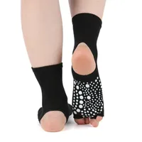 Sports Socks Women Yoga Cotton Anti Slip Dance Pilates Grip per fitness Ballet traspirante da balletto palestra aperta a cinque dita calza