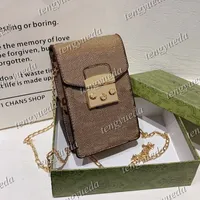 Модельер -дизайнерские пакеты сотового телефона для женской леди -девушки должны быть упаковывают металлические цепочки высококачественные карманные кошельки для карманного кошелька