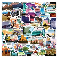 52 قطع الملونة جميلة الولايات المتحدة الأمريكية خريطة خريطة أمريكا ملصقات الحديقة الوطنية ملصقات الكتابة على الجدران ملصقا