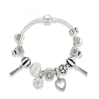 New Fashion Charm Bracelet 925 Silver for Bracelets peachheart Pendant Bangle perfume bottle Charm Beads Diy Jewelry for gift263Z