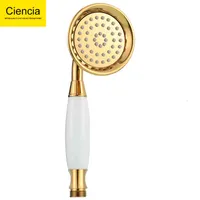 Bathroom Shower Heads Copper ceramic golden round hand-held shower head cold and Ciencia 1D7Z