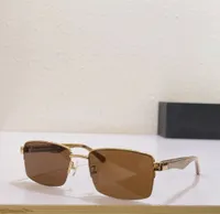 نظارة شمسية مربعة رياضية الذهب نصف إطار العدسة البنية للنساء الرجال الصيف نظارات الشمس ظلال Gafas de sol Sonnenbrille UV400 Eyewear مع صندوق