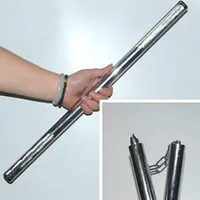 2022 Topselling Martial Arts Stick Silvery Nunchakus 2 in 1 Combined Carving Dragon Stainless Steel Nunchucks Self-Defense Non-Sli201G