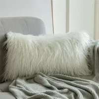 Pillow Case Luxury Super Soft Plush Faux Fur Winter Warm Mongolian Cover Throw Cushion Pillowcase Bedroom Home Decor