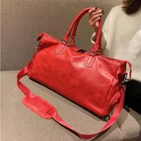 أزياء جديدة Black Water Ripple 45cm Sports Duffle Bag Red Luggage Man and Women Duffel Bags with Lock Tag258H