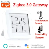 Modules d'automatisation intelligents TUYA Zigbee Wireless Gateway With Tempetter Humidity Capteur pour Home Kit App Remote ControlSmart