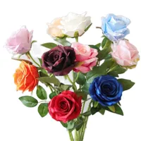 Fiori decorativi ghirlande un fiore in finto gambo singolo rosa 20 "simulazione di simulazione velvet rosa per matrimoni flowers artificiale