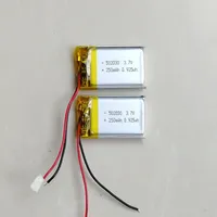 200pcs/lote Batería de polímero LI recargable 502030 3.7V 250 mAh Baterías de litio para el auricular Bluetooth GPS MP5 Toys