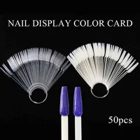 Ballet Nail Color Card Display Board 50 Pieces Nail Display Stand Practice Nail Tools Natural Transparent Fan Display Tool W220413