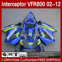 Movistar Blue Bodywork para Honda Interceptor VFR800 VFR 800 RR CC 800RR 02-12 Bodys 129No.9 800cc VFR800RR 02 03 04 05 06 07 VFR-800 2002 2009 2010 2011 2011