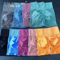 Style High Waist Seamless Leggings Gym Shorts Fitness Yoga Scrunch Sports Solid Color Spandex Pants 220517