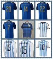 Maradona #10 Argentinië 2014 Retro voetbalshirts 14 Home Away Blue White Vintage voetbalshirt Classic Higuain di Maria Kun Aguero Lange korte mouw topkwaliteit