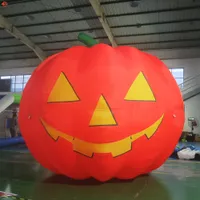 Gratis deurschip buitenactiviteiten 4m 5m 6m gigantische LED -verlichting opblaasbare pompoenballon voor Halloween -decoratie advertenties