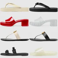 Sandali del progettista per le donne Mens Slides Jelly Clear Heels Pantofole Trend Fashion Woman Flip Flop Slide Foam Rubber Leather Beach Shoes Flats Sliders 35-45