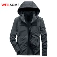 Wellsome Mens Hooded Fleece Jackets Mens Outdoor Hoodies Coat Mens New 도착 코트 남자 얇은 양털 지퍼 재킷 회색 Blue L220629