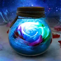 Nocne światła romantyczne kwiat róży Rose Odległe światło Butelka Dimmer Lampa Kreatywny prezent dla dziewczynki Dekoracja domu noc
