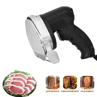 Electric Kebab Slicer Doner Knife Shawarma Cutter handheld Roast Meat cutting machine Gyro Knife 220-240V 110V Two blades261p