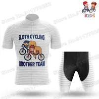 2021 SLOTH KIDS Cicling Jersey Set Boys Girls Girls Cycling Clothing Mtb Road Bike Suit Bicycle Pants Mtb Maillot