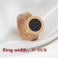 New arrivals Rose Gold color Titanium Steel Roman Numerals woven mesh cheap ring Drop Holiday gift286A