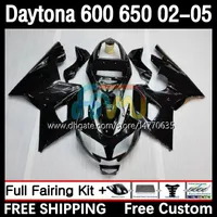 Kit de quadro para Daytona 650 600 cc 02 03 04 05 Bodywork 7dh.2 Cowling Daytona 600 Daytona650 2002 2003 2004 2005 Body Daytona600 02-05 Motorcycle Fairing Black brilhante preto brilhante