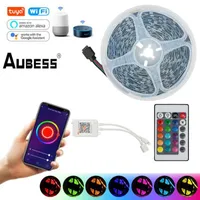 Strips Aubess Bluetooth-compatible Infrared Tuya WiFi RGB Controller For Led Strip Light Controler With 24Keys Remote ControlLED StripsLED
