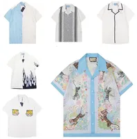 Fashion Hawaii Floral Letter Print Beach Shirts Grafische T-stukken Herenontwerper Korte mouw Silk Bowling Shirt Casual Men Losse overhemd Aziatische M-3XL