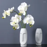 装飾的な花の花輪シミュレーション3D印刷Phalaenopsisポットホームリビングルームダイニングテーブル結婚式の人工偽植物