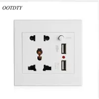 OOTDTY 2 1A Dual USB Wall Socket Charger AC DC Power Adapter Plug Outlet Panel w Switch243K