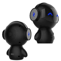 Portable Mini Robot Shaped 3 In 1 Multifunktion Bluetooth Högtalare med Power Bank Support TF Card Mp3 Player Hands Ring Aux-in234N