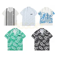Роскошные дизайнерские рубашки Mens Hawaii цветочные повседневные рубашки модные мужчины с коротким рукавом платье с коротки