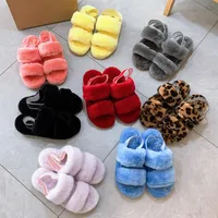 Xmas New Women Kids Girl Fur Boots Slippers Designers Ladies Shoes Warm Cute Plus Sandals Indoor Casual Home Furry Slipper Luxury 330I