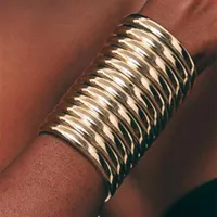 Manilai Big African Armband Women Punk Style Statement Stripe Bangles Armband Wide Indian Jewelry Bijoux 2020 Vintage Q0719171B