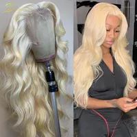 Pre Plucked 613 Blonde Human Hair Wig Deep Body Wave HD Transparent Lace Front Glueless Wigs For Black Women Closure