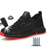 Manlegu Air Mesh Steel Toe Work Zapatos de trabajo transpirables Hombre Seguridad Botas de seguridad a prueba de pinchazos livianos Drop 220809