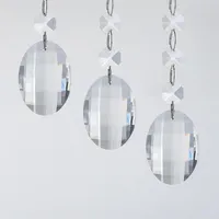 Top Quality 3pcs High Clear K9 Crystal Octagon Chandelier Beads With Faceted Part For Out Door Christmas Tree