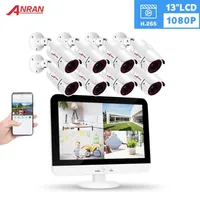 ANRAN 13 Inch 8CH DVR Video Surveillance System AHD Camera System Analog HD Security Camera Kit Outdoor 1080P IR Night Vision1199C